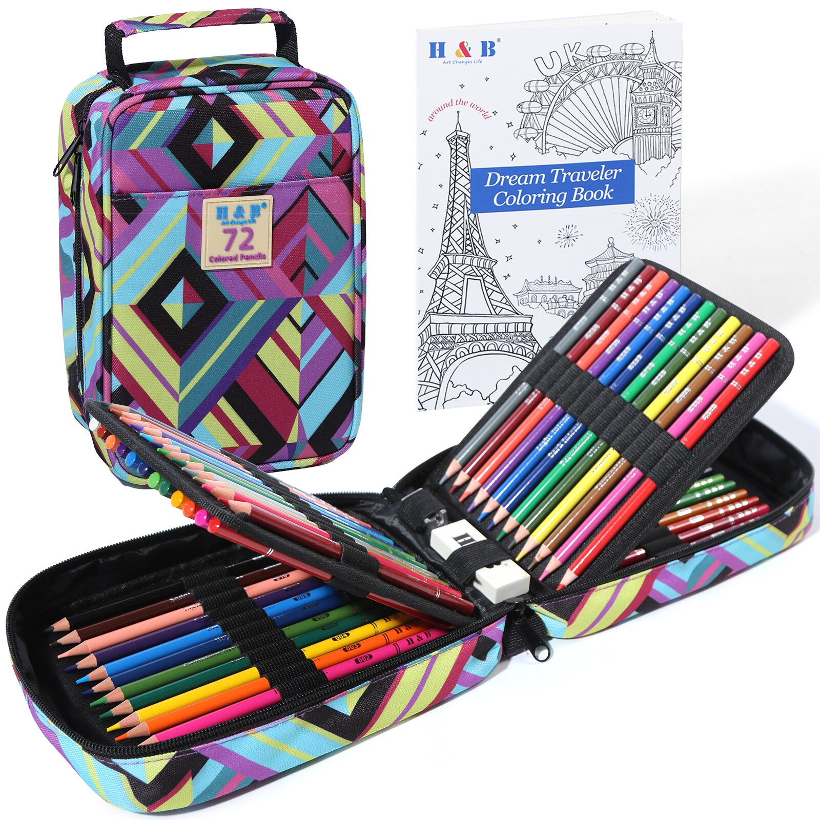 Set Elegant de 72 Creioane in Culori Pastel Multicolor - in Mini-Valiza ...