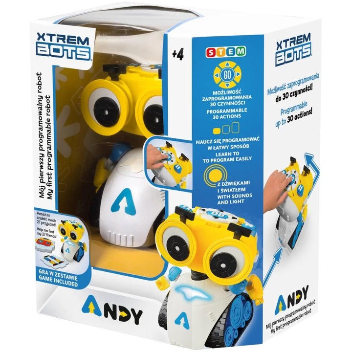 Robot interactiv Andy, TM Toys, Programabil, 4+, Multicolor