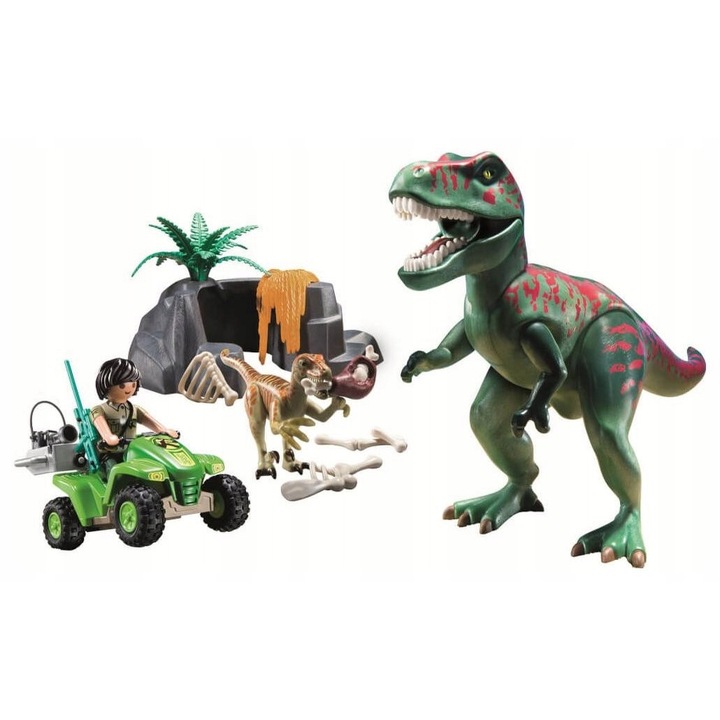 Set de jucarii cu dinozaur, Playmobil, +4 ani, Multicolor