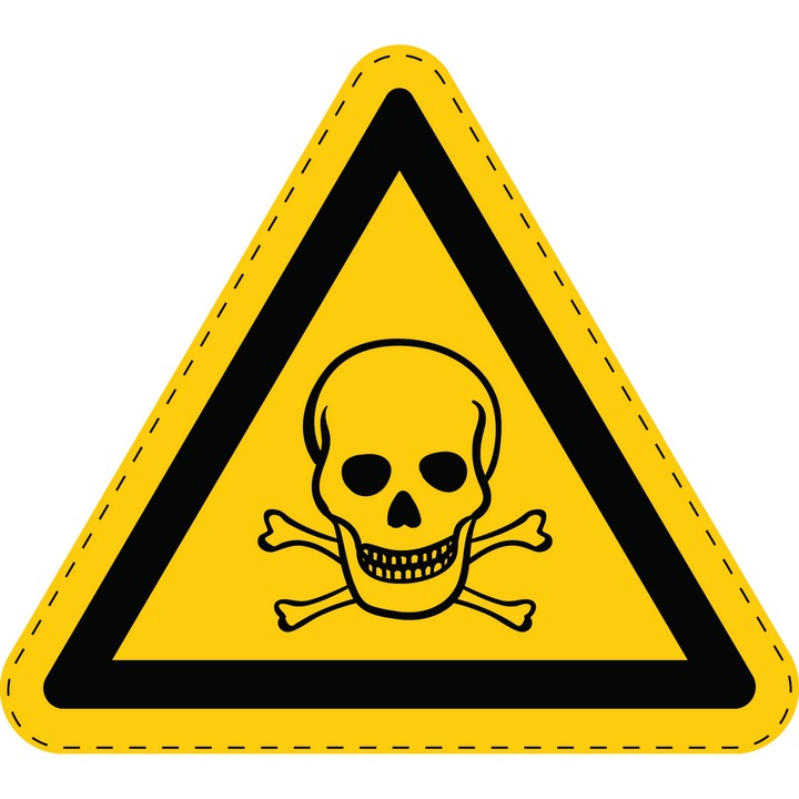 Sticker Indicator Autoadeziv de Avertizare Materiale Toxice 5 cm