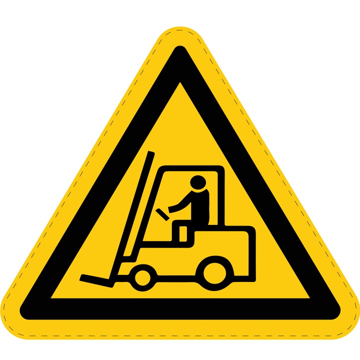 Sticker Indicator Autoadeziv de Avertizare Trafic Utilaje Aprovizionare 5 cm