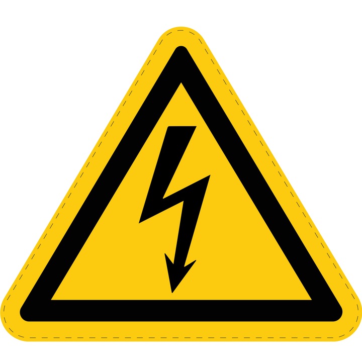 Sticker Indicator Autoadeziv de Avertizare Electricitate 5 cm