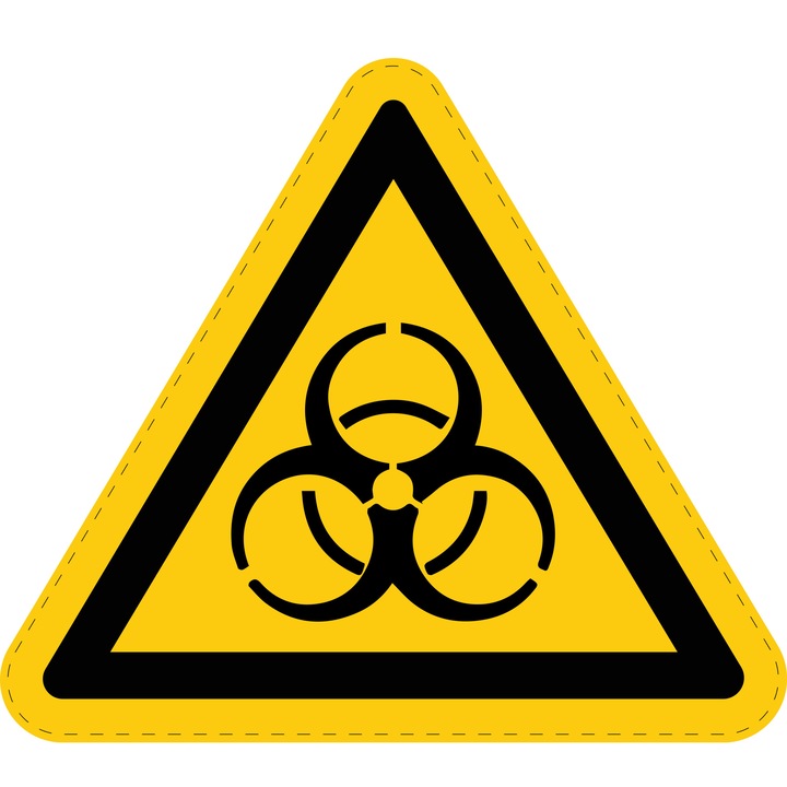 Sticker Indicator Autoadeziv de Avertizare Risc Biologic 10 cm