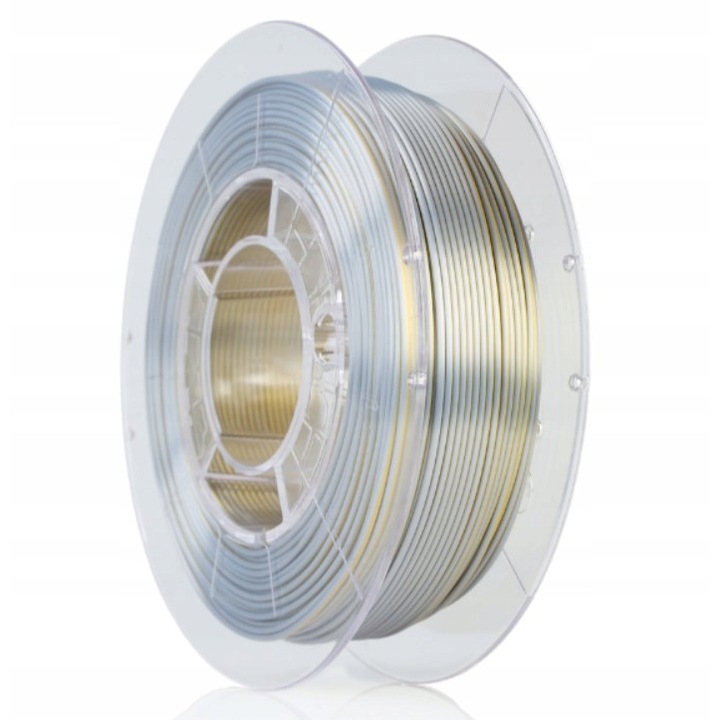 Filament, Rosa3D, PLA, 1.75 mm, Fényes, Két Színű, Könnyen Nyomtatható, Kezdőknek És Szakembereknek, Dekoratív Tárgy, Széles Kompatibilitás, 3D Nyomtatás, 300 g, Ezüst/Arany