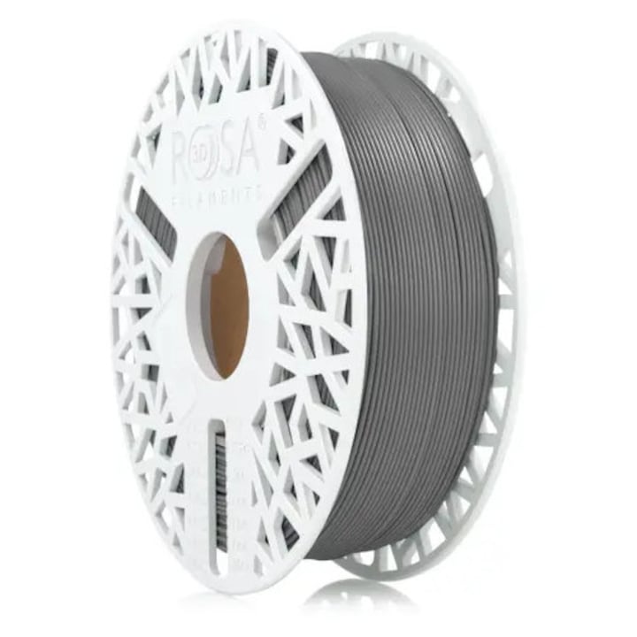 Filament 3D, Rosa3D, PLA Starter, 1.75 mm, Biodegradabil, Usor De Imprimat, Pentru Incepatori, Sigur Pentru Copii, Produs De Inalta Calitate, Perfect Pentru Imprimare 3D, Obiect Decorativ, 1 kg, Gri