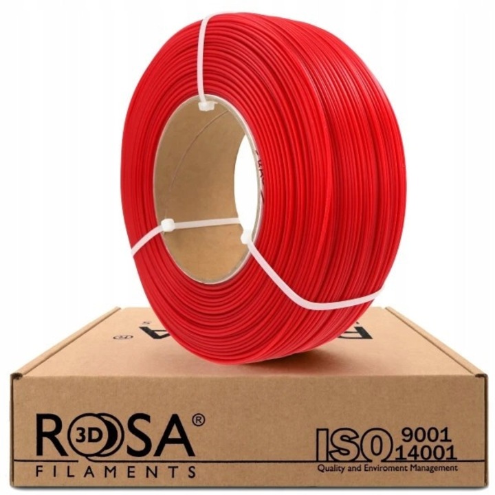 Filament 3D, Rosa3D, Refill PLA Starter, 1.75 mm, Biodegradabil, Usor De Imprimat, Pentru Incepatori, Sigur Pentru Copii, Culori Vii, Produs De Inalta Calitate, Perfect Pentru Imprimare 3D, Obiect Decorativ, 1 kg, Rosu