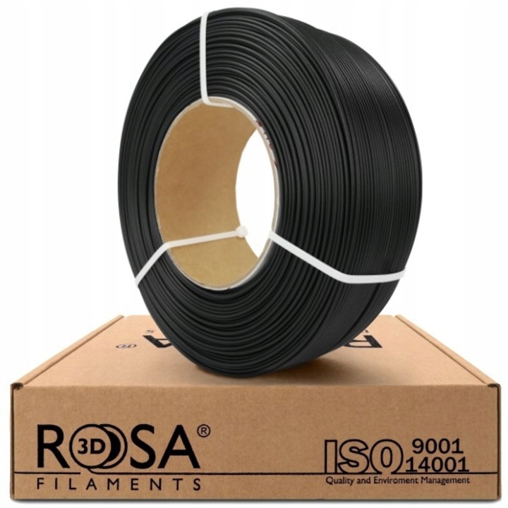 Filament Rosa3D, Pla, 1.75 Mm, Suprafata Satinata, Cu Fibra De Carbon, Usor De Imprimat, Straturi Invizibile, Produs De Inalta Calitate, 1 Kg, Negru