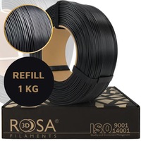 Filament 3D, Rosa3D, Refill PLA Starter, 1.75 mm, Biodegradabil, Contact Alimentar, Usor De Imprimat, Sigur Pentru Copii, Pentru Incepatori, Perfect Pentru Imprimare 3D, Obiect Decorativ, 1 kg, Negru