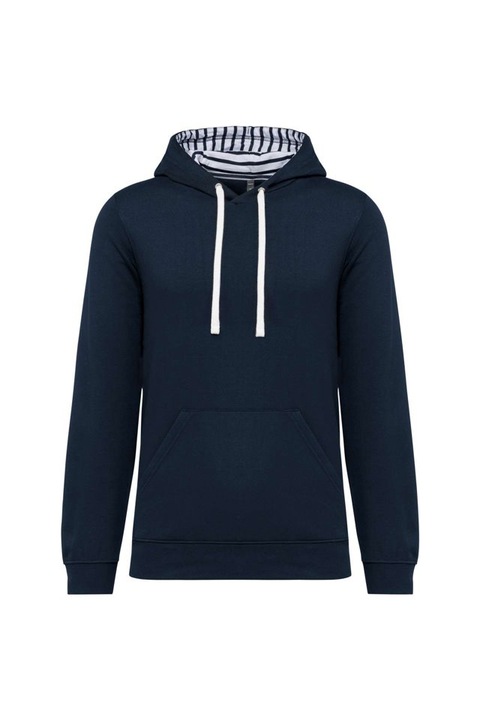 Унисекс суичър с контрастна качулка - KA4013, Тъмносин