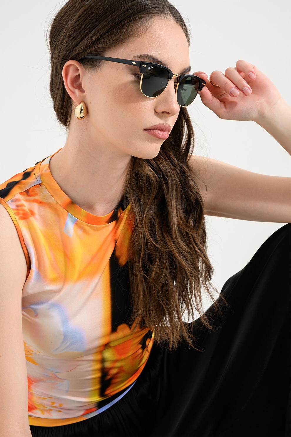 Ray-Ban, Ochelari de soare cu model unisex Woman Clubmaster Black