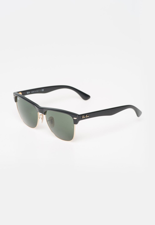 Ray-Ban, Ochelari de soare negri Clubmaster, 57-16-145 Standard, Auriu/Negru