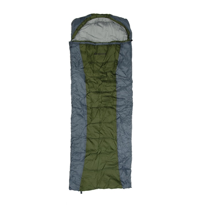 Sac de dormit, BIGFOUR, Poliester, Verde/Gri