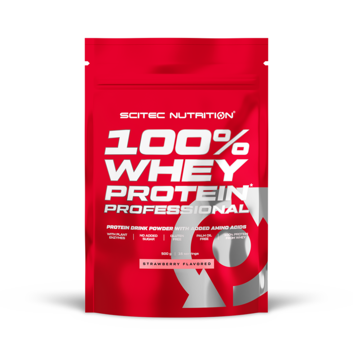 Scitec Nutrition 100% Whey Protein Professional 500g Eper ízű