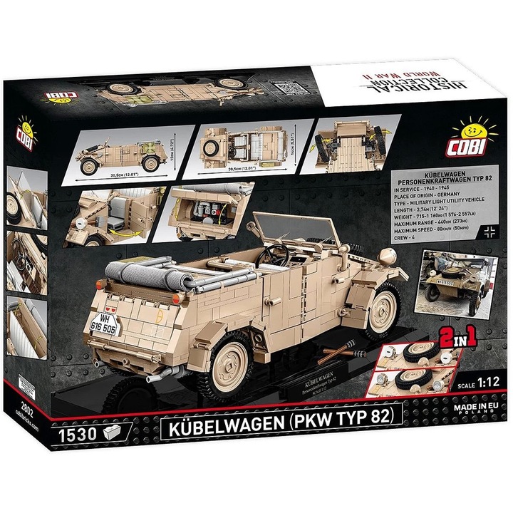 Конструктор Cobi Kubelwagen PKW Typ 82 Executive Edition, 1530 части