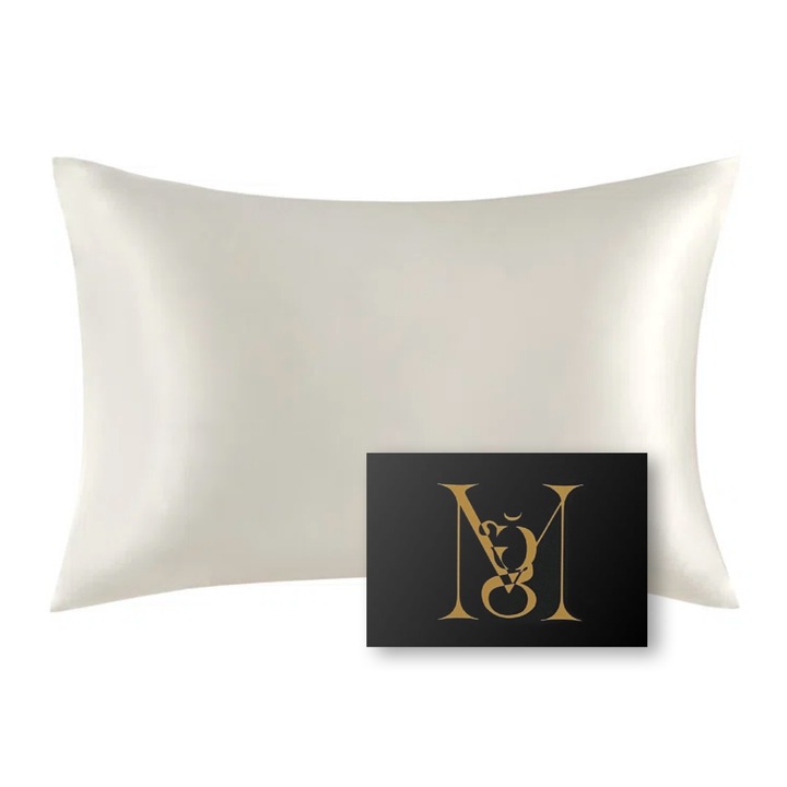 Калъфка за възглавница от естествена коприна, Melegim® 50x70, Mulberry Silk, Cream