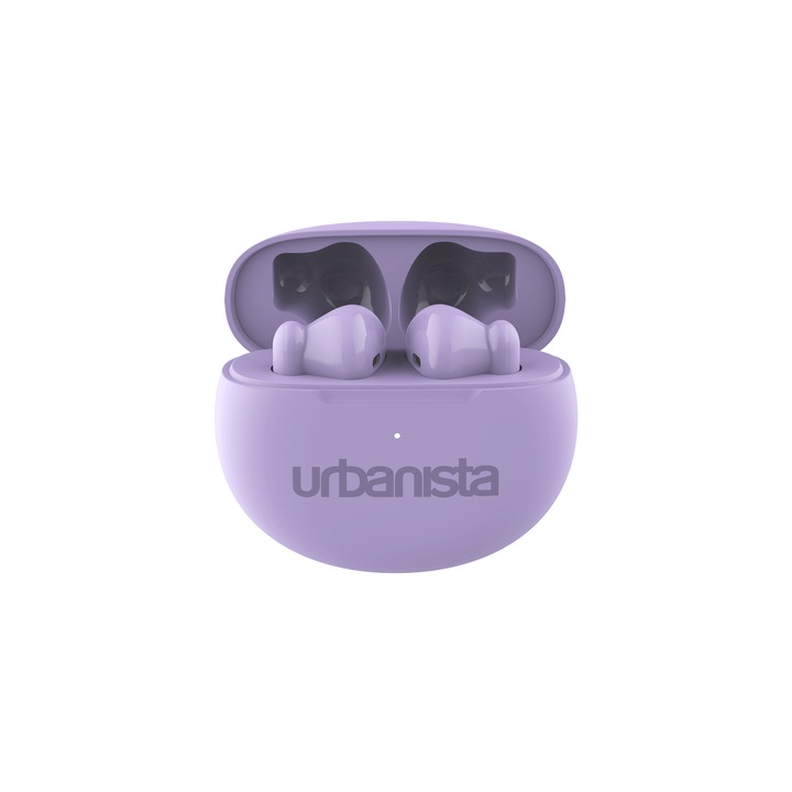 Urbanista Austin vezeték nélküli fülhallgató, True Wireless, Bluetooth 5.3, mikrofon, érintésvezérlés, IPX4, lejátszás akár 5 óra, USB-C töltés, lila