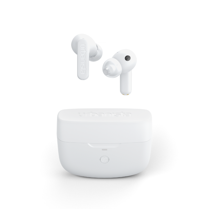 Urbanista Atlanta In-Ear audio fejhallgató, True Wireless, vezeték nélküli, Bluetooth 5.2, mikrofon, mobil alkalmazás, érintésvezérlés, ANC, IPX4, lejátszás akár 8 óra, USB-C töltés, fehér