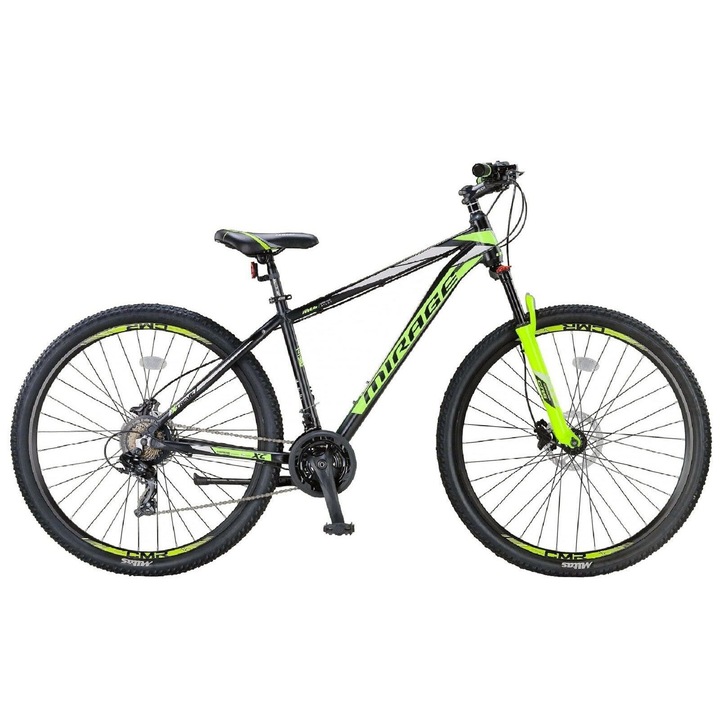 Bicicleta MTB-HT 26" UMIT Mirage 2D, cadru aluminiu 18", frane mecanice, 21 viteze, negru/verde