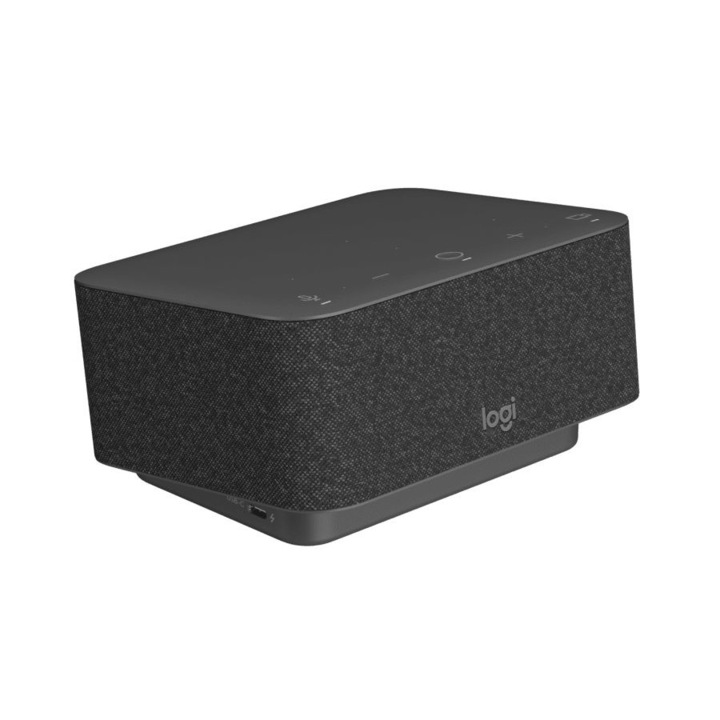 Докинг станция за лаптоп, Logitech, Logi Dock, USB-C, 10 порта, цвят графит
