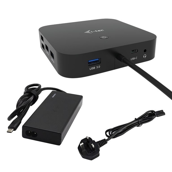 Докинг станция, I-TEC, USB-C, 65-77 W, Черен