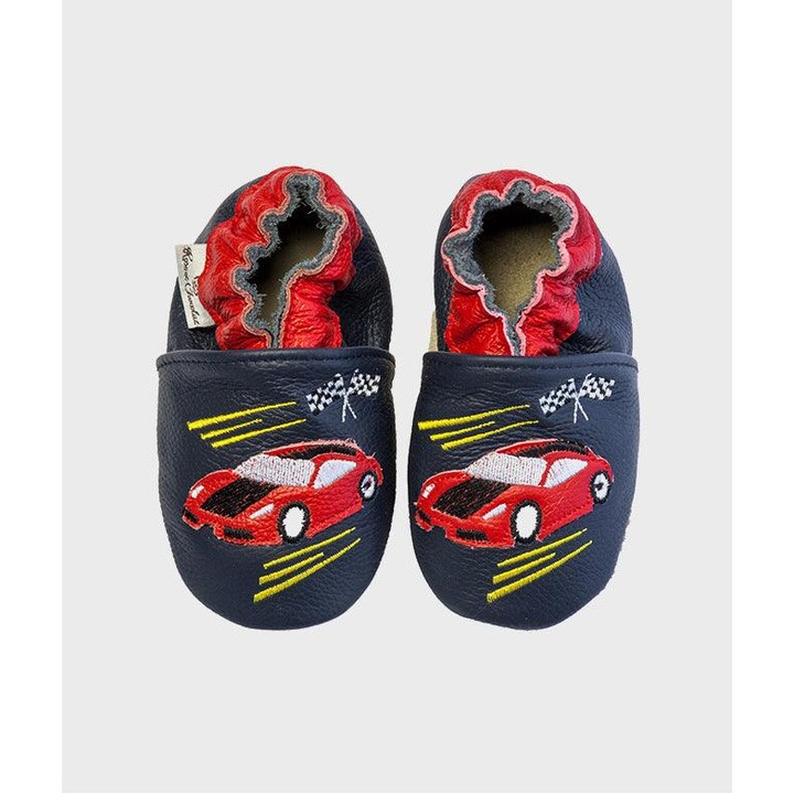 Botosei Little Racers Navy, Rose et Chocolat, din piele, 20-21 EU