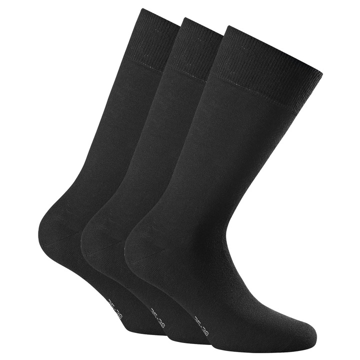 Rohner basic, Унисекс дълги чорапи, 3 чифта, Черен