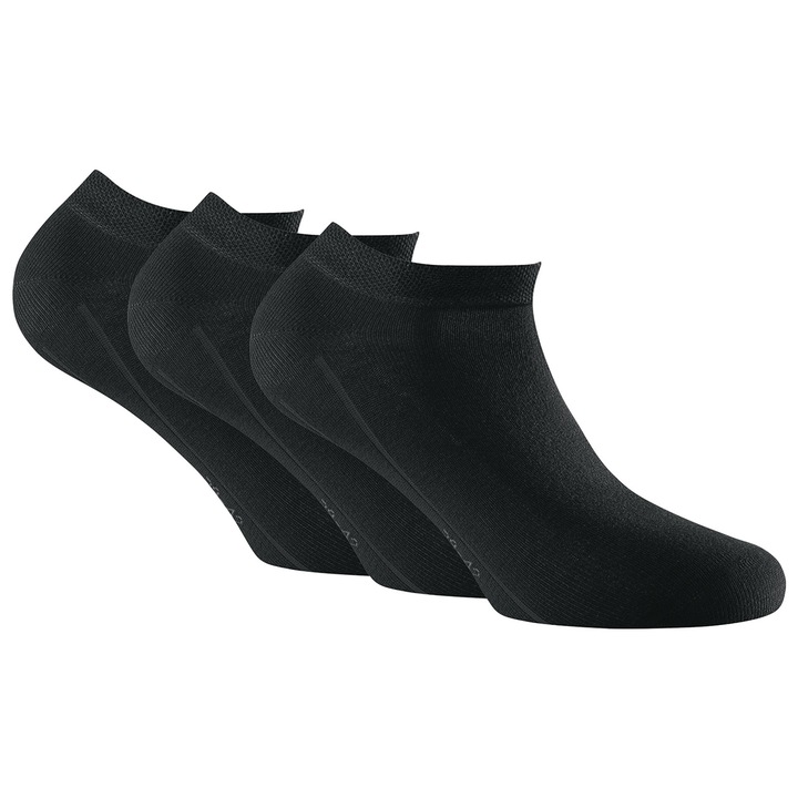 Rohner basic, Унисекс чорапи до глезена, 3 чифта, Черен