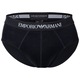 Emporio Armani, Set de chiloti cu banda logo in talie - 3 perechi, Negru, S
