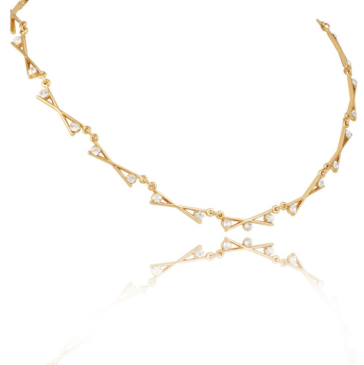 Colier cu cristale, Colibra, Auriu