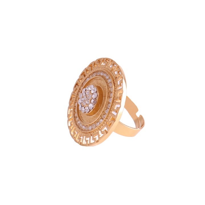 Inel placat cu aur, Colibra, Model Cristale Preciosa, Reglabil, Auriu