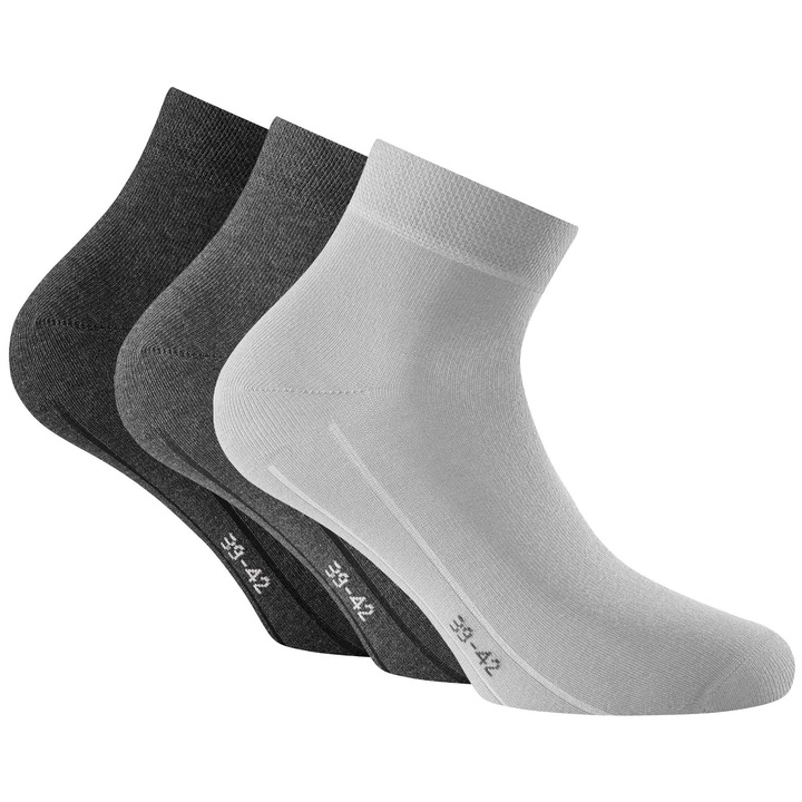 Rohner basic, Унисекс къси чорапи, 3 чифта, Сив