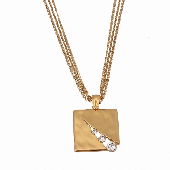 Colier cu cristale placat cu aur, Colibra, Auriu