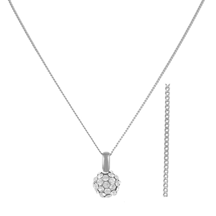 Colier placat cu argint, Colibra, Cristale Preciosa, Argintiu