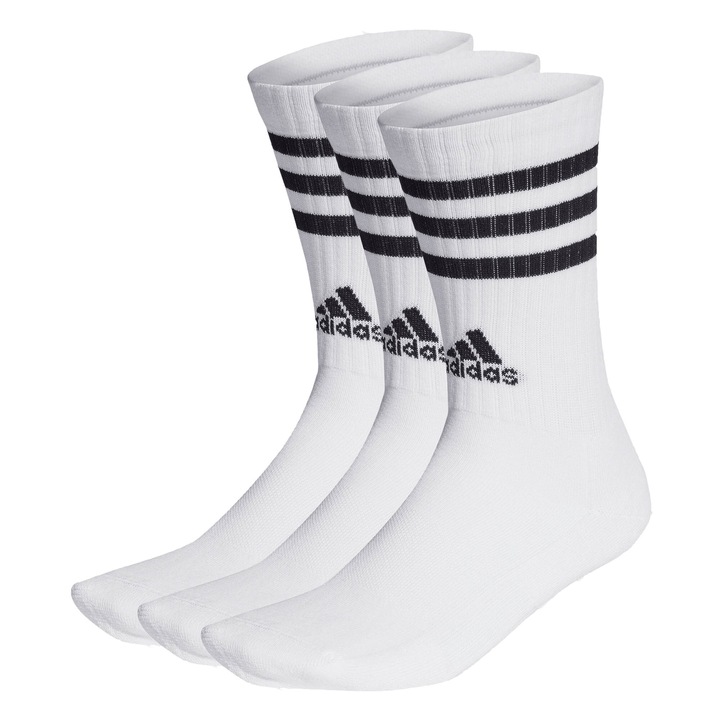 adidas Performance, Унисекс чорапи с памук - 3 чифта, Бял