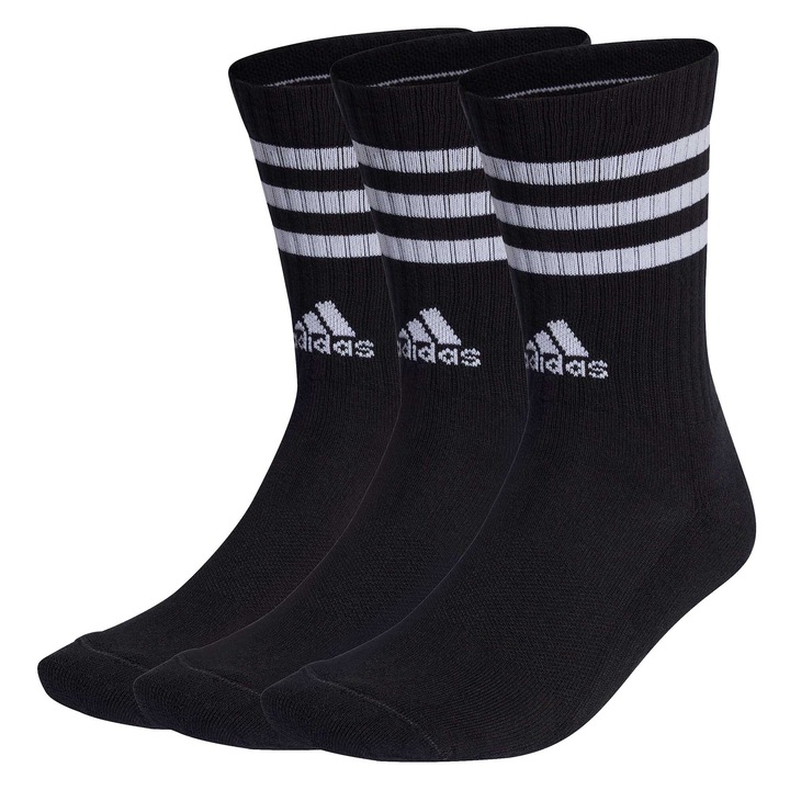adidas Performance, Set de sosete unisex din amestec de bumbac - 3 perechi, Negru
