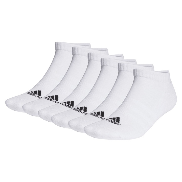 adidas, Set de sosete pana la glezna, unisex - 6 perechi, Alb