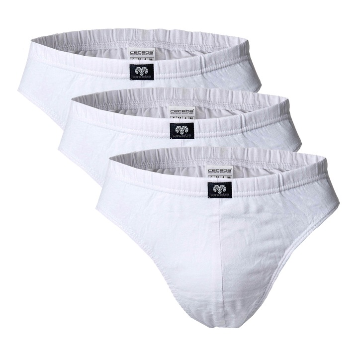CECEBA, Set de chiloti uni - 3 perechi, Alb