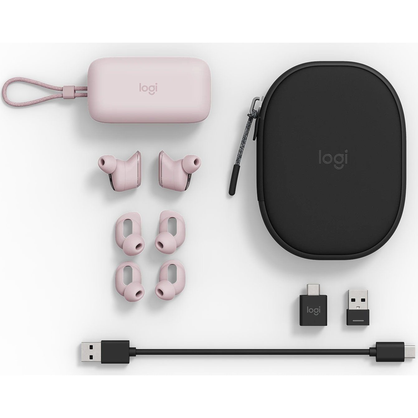 Casti Bluetooth, Logitech, Cu microfon, Roz