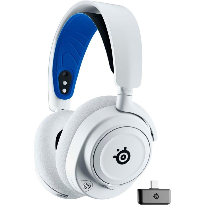 Гейминг слушалки SteelSeries - Arctis Nova 7P, PS5, безжични, бели