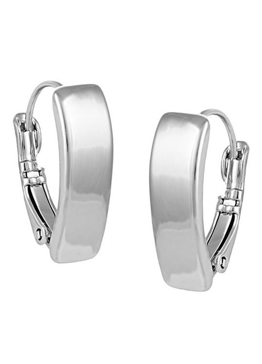 Cercei placati cu argint, Colibra, 2 cm x 0.6 cm, Argintiu