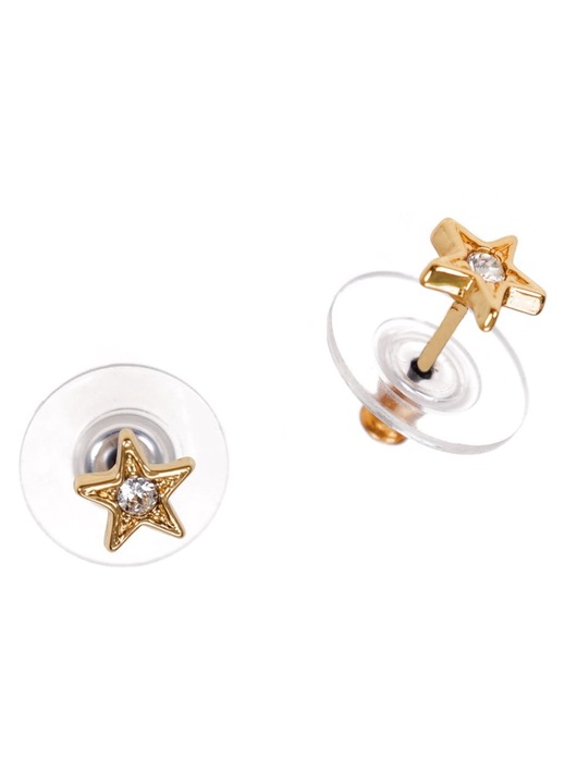 Cercei tip stea, Colibra, Zircon, 0.6 x 0.6 cm, Auriu