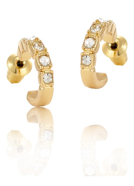 Cercei semicerc cu cristale, Colibra, Auriu