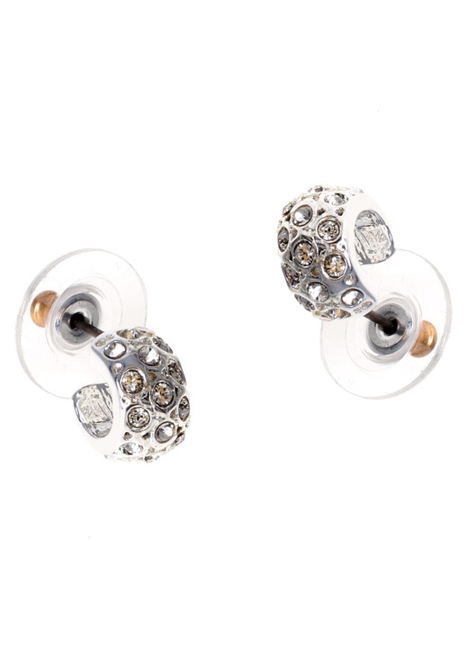 Cercei placati cu argint, Colibra, Cristale, Argintiu