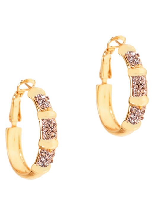 Cercei cerc cu cristale Swarovski, Colibra, Aur, 2.7x0x7 cm, Auriu