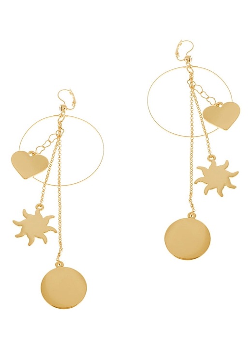 Cercei placati cu aur, Colibra, Auriu