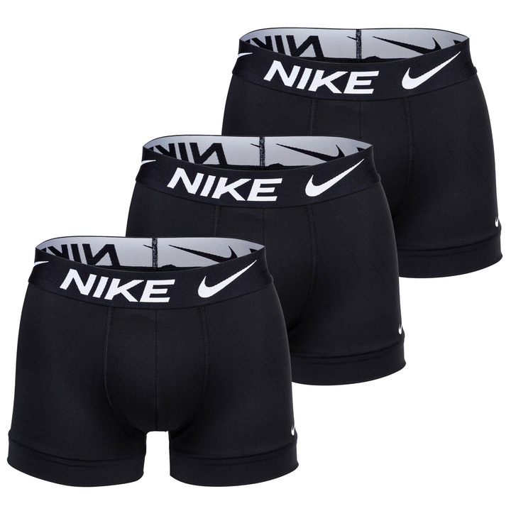 Nike, Set de boxeri cu tehnologie Dri-Fit - 3 perechi, Negru