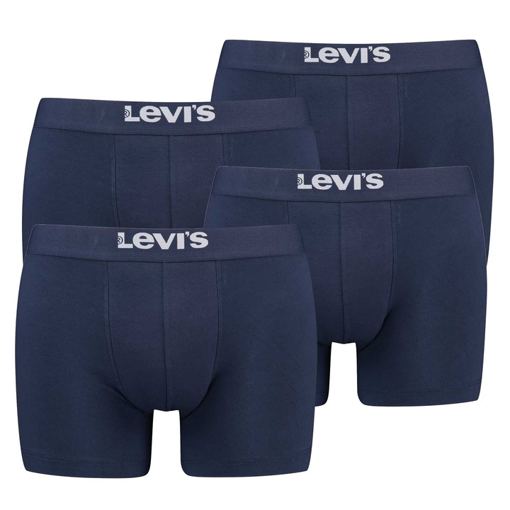 Levi's, Set de boxeri cu logo - 4 perechi, Albastru