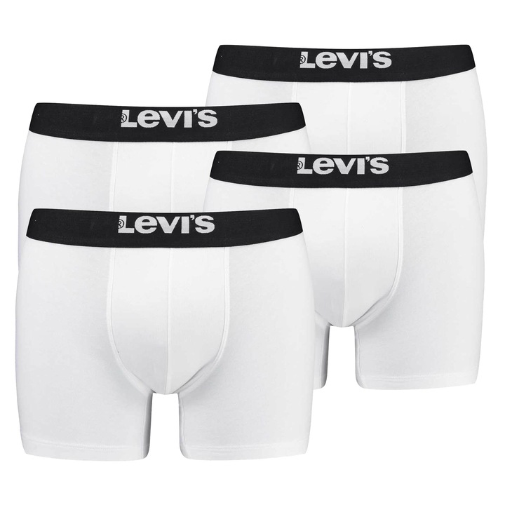 Levi's, Set de boxeri cu logo - 4 perechi, Alb