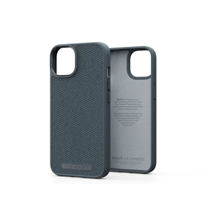 Husa Njord Fabric Tonal pentru iPhone 14 Plus, plastic, gri inchis