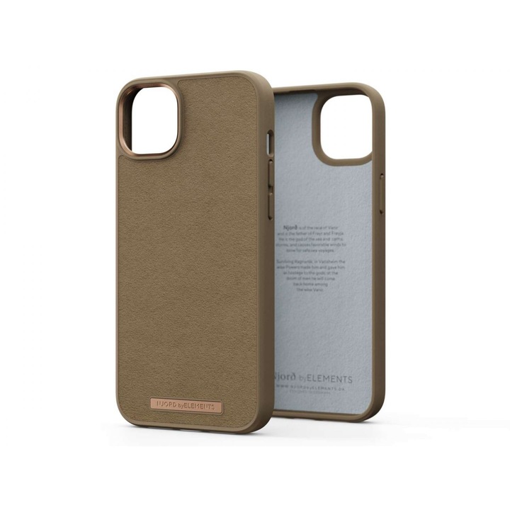 Husa de protectie, Njord, Compatibil cu Apple iPhone 14 Plus, Plastic, Maro camel